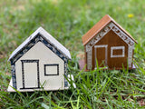 Acrylic Painted Kowhaiwhai on Small wooden Meeting Houses
