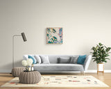 White Pohutukawa Painting on Wall above couch
