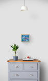 Florals - 22cm x 25.4cm - painting set on wall above drawers